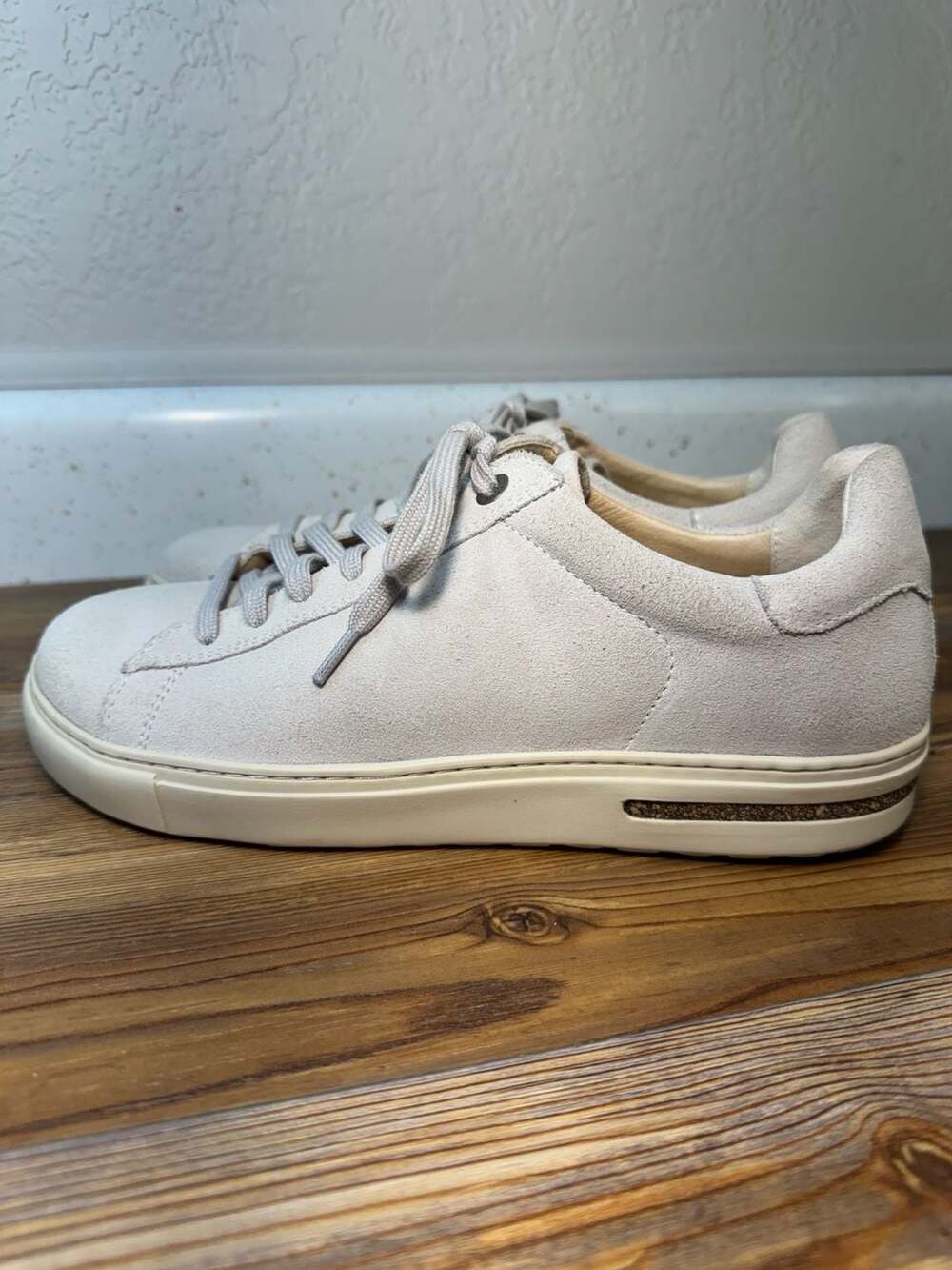 Birkenstock Bend Low Suede Leather Sneakers in Antique White 39/8-8.5